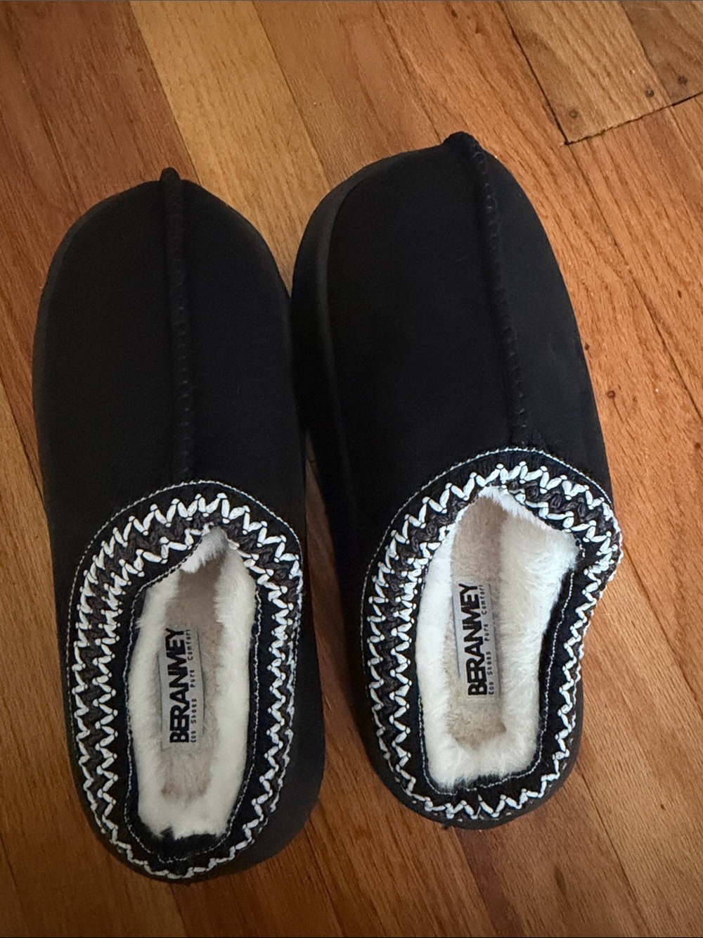 Bebealy Genuine Suede Fuzzy Slippers for Women Winter Warm House Shoes